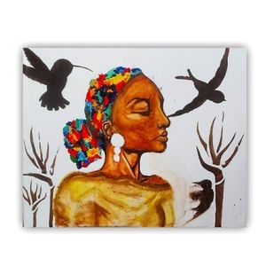 Woman of thought acrylic painting